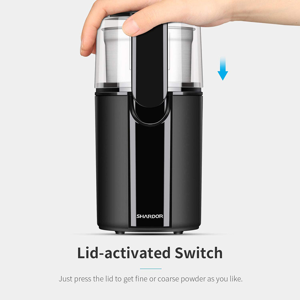 SHARDOR® Coffee Blade Grinder with Manual pressing Black 1 Cup