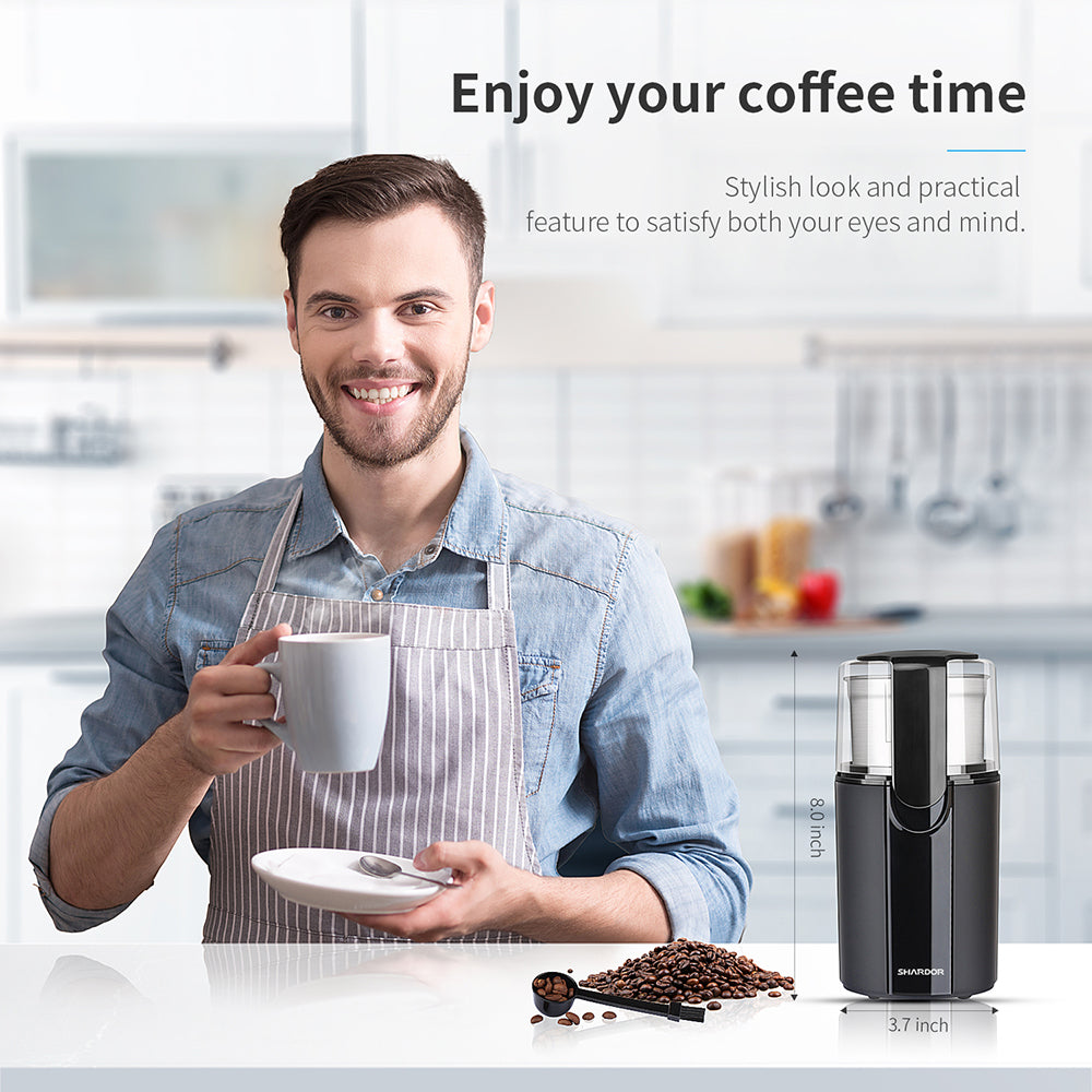 SHARDOR® Coffee Blade Grinder with Manual pressing Black 1 Cup