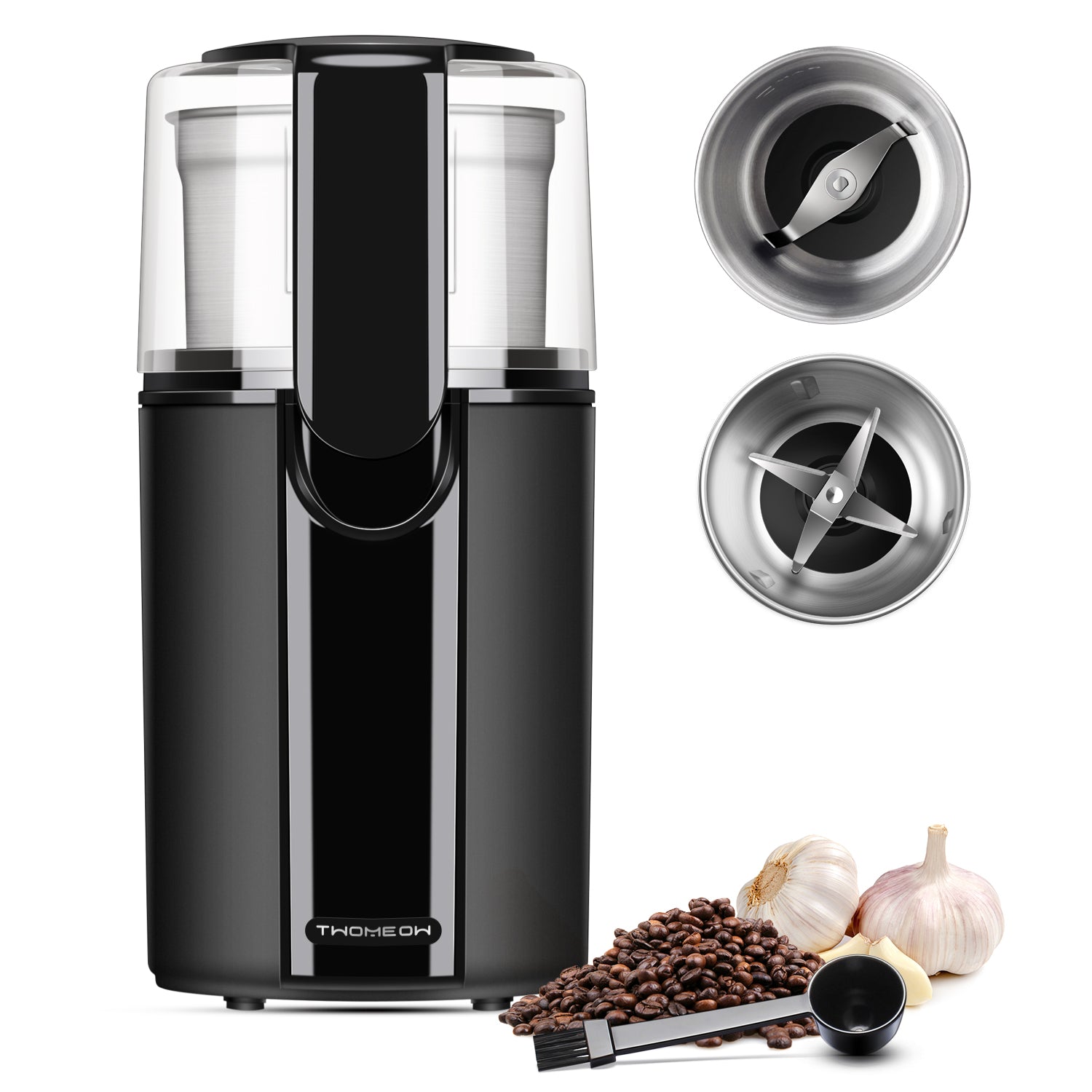 SHARDOR® Coffee Blade Grinder with Manual pressing Black 2 Cup