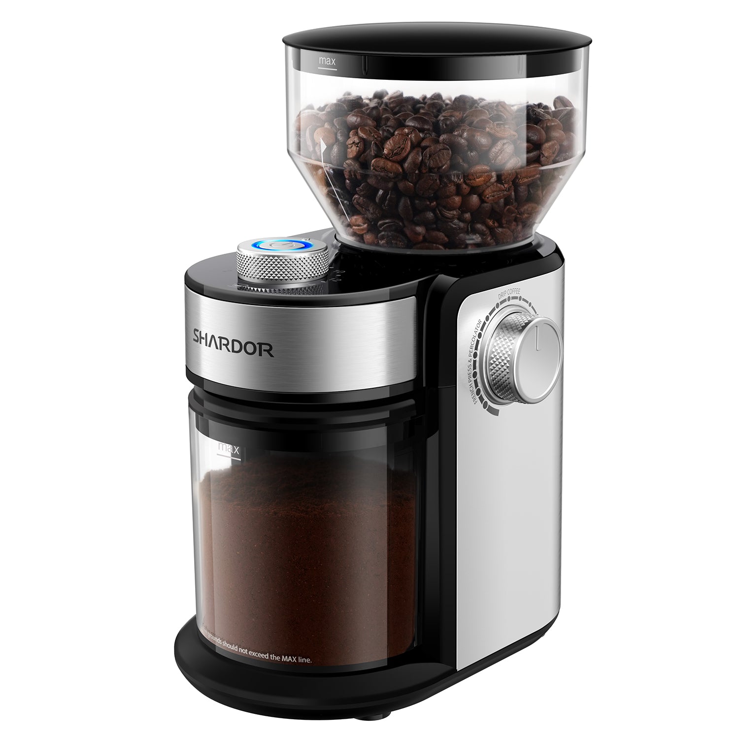 SHARDOR® Coffee Burr Grinder with 16 Precise Grind Setting Silvery