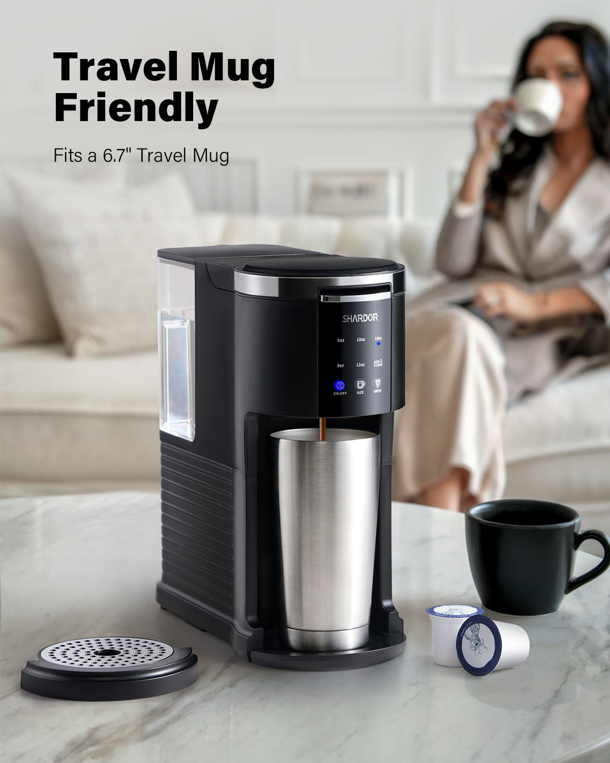 SHARDOR® 3 in 1 Single Serve Coffee Maker for K Cup Pods Black