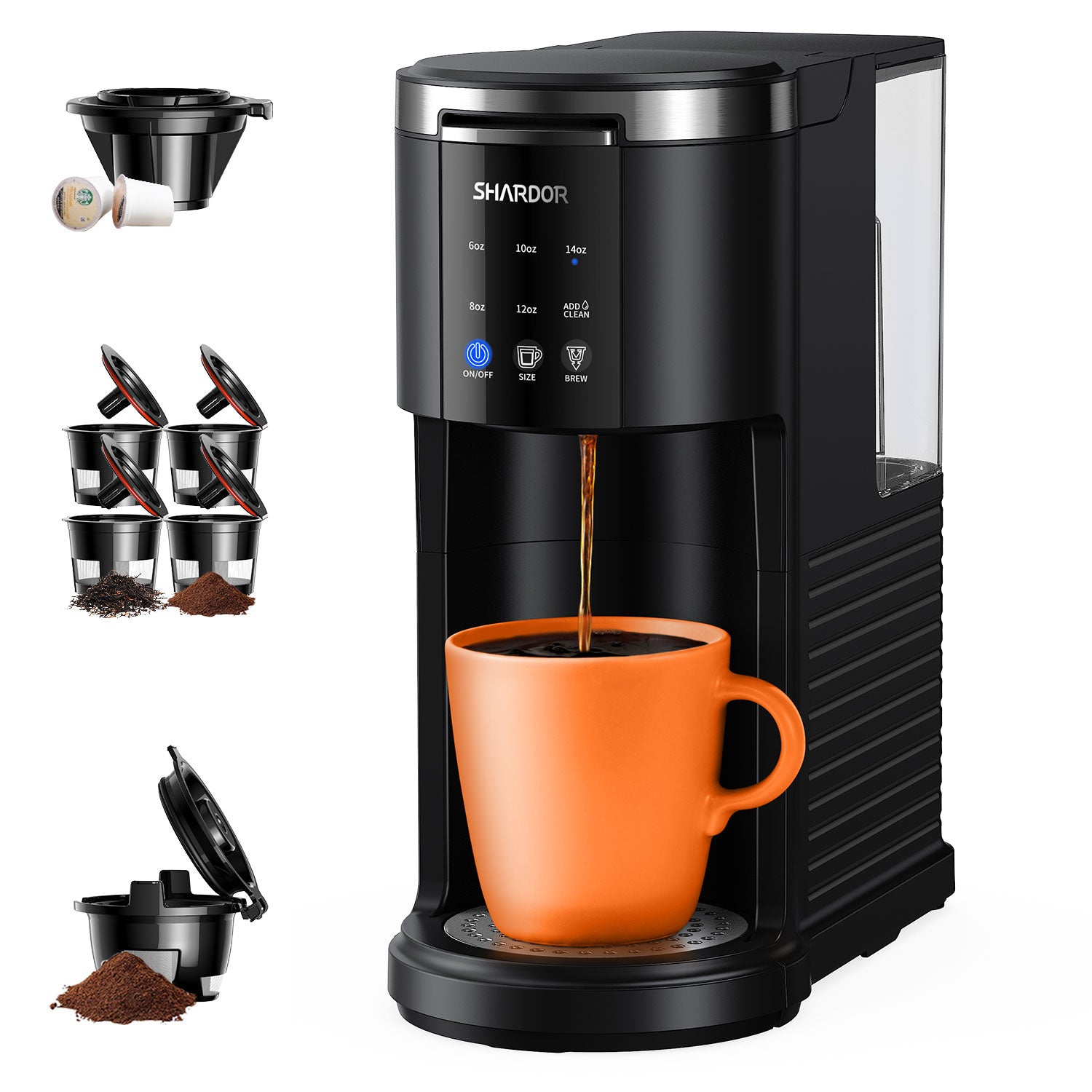 SHARDOR® 3 in 1 Single Serve Coffee Maker for K Cup Pods Black