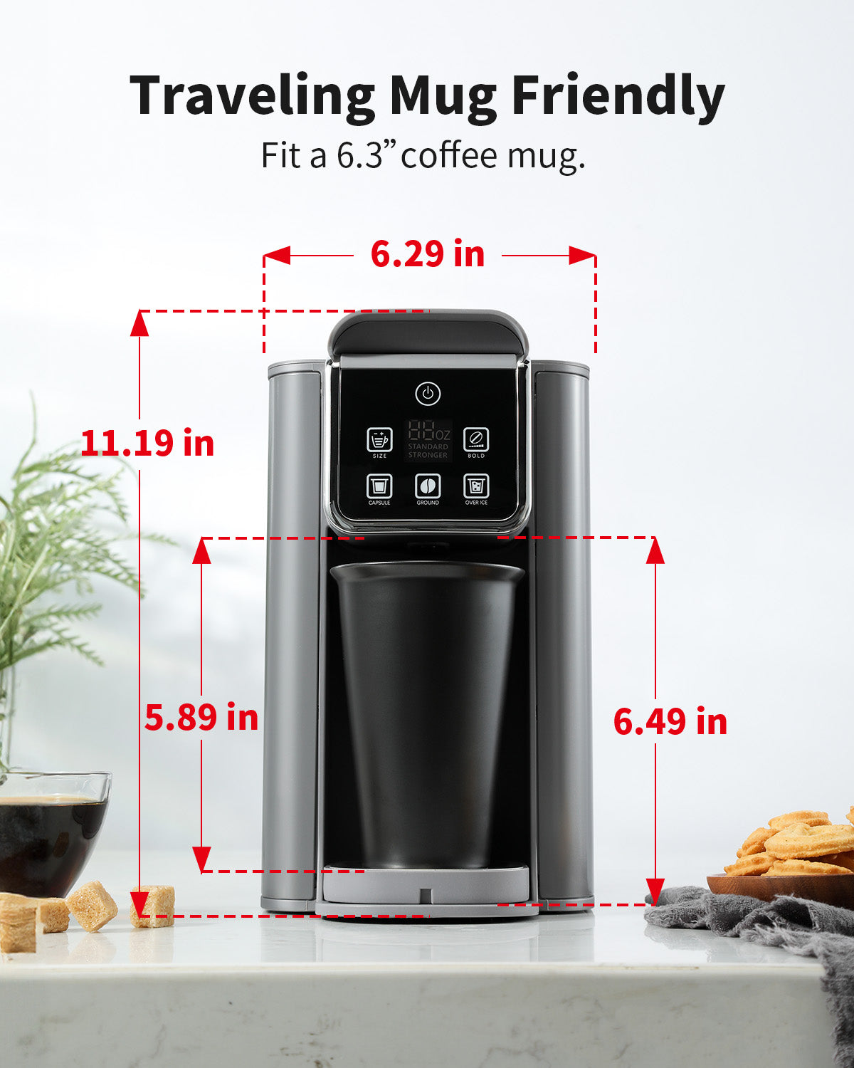 KIDISLE®  K Cup Pods Coffee Maker Gray