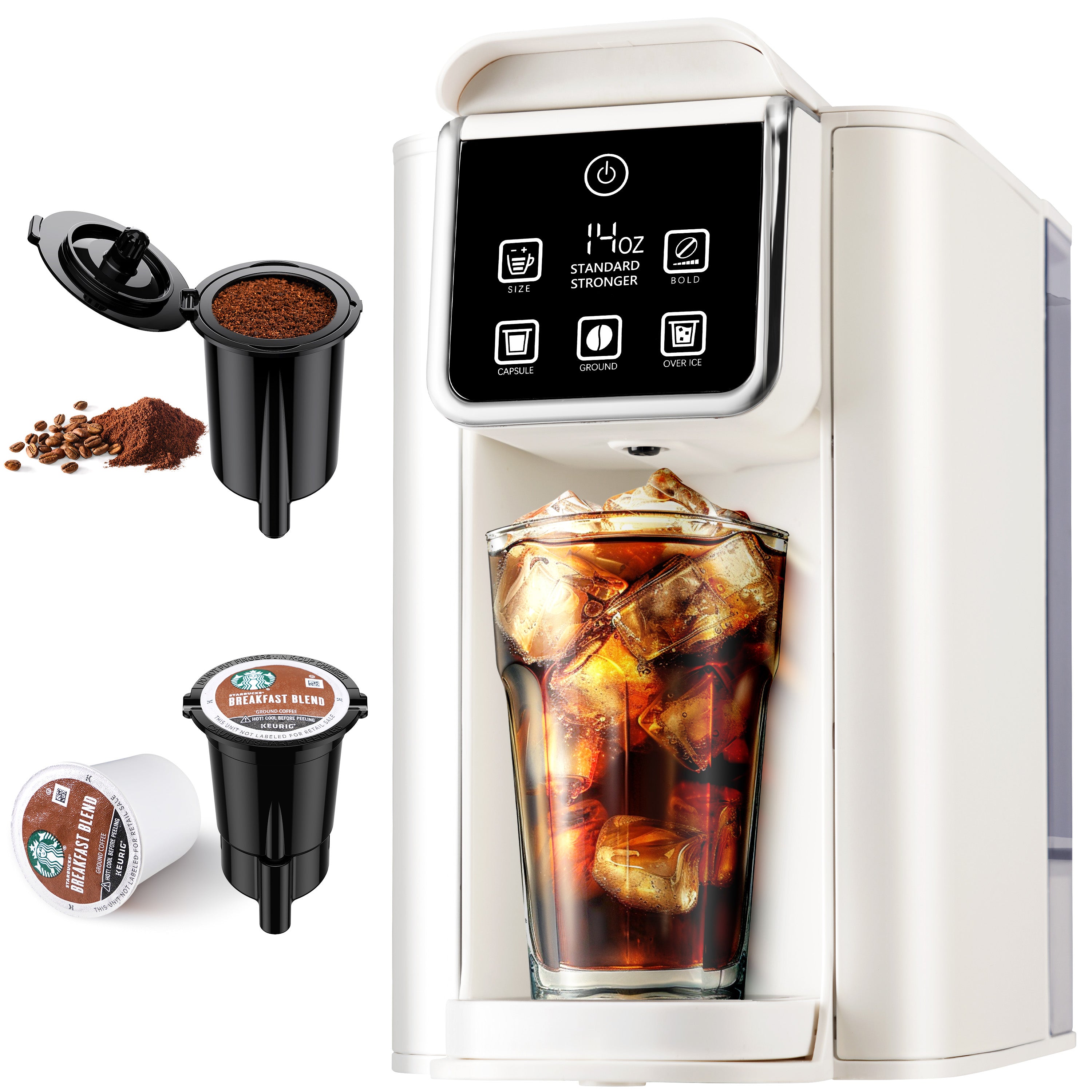 KIDISLE® K Cup Pods Coffee Maker White