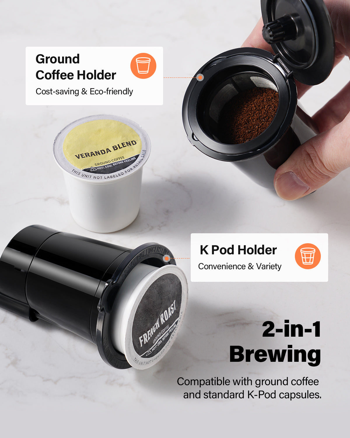 KIDISLE®  2-in-1 Brewing Flexibility Black
