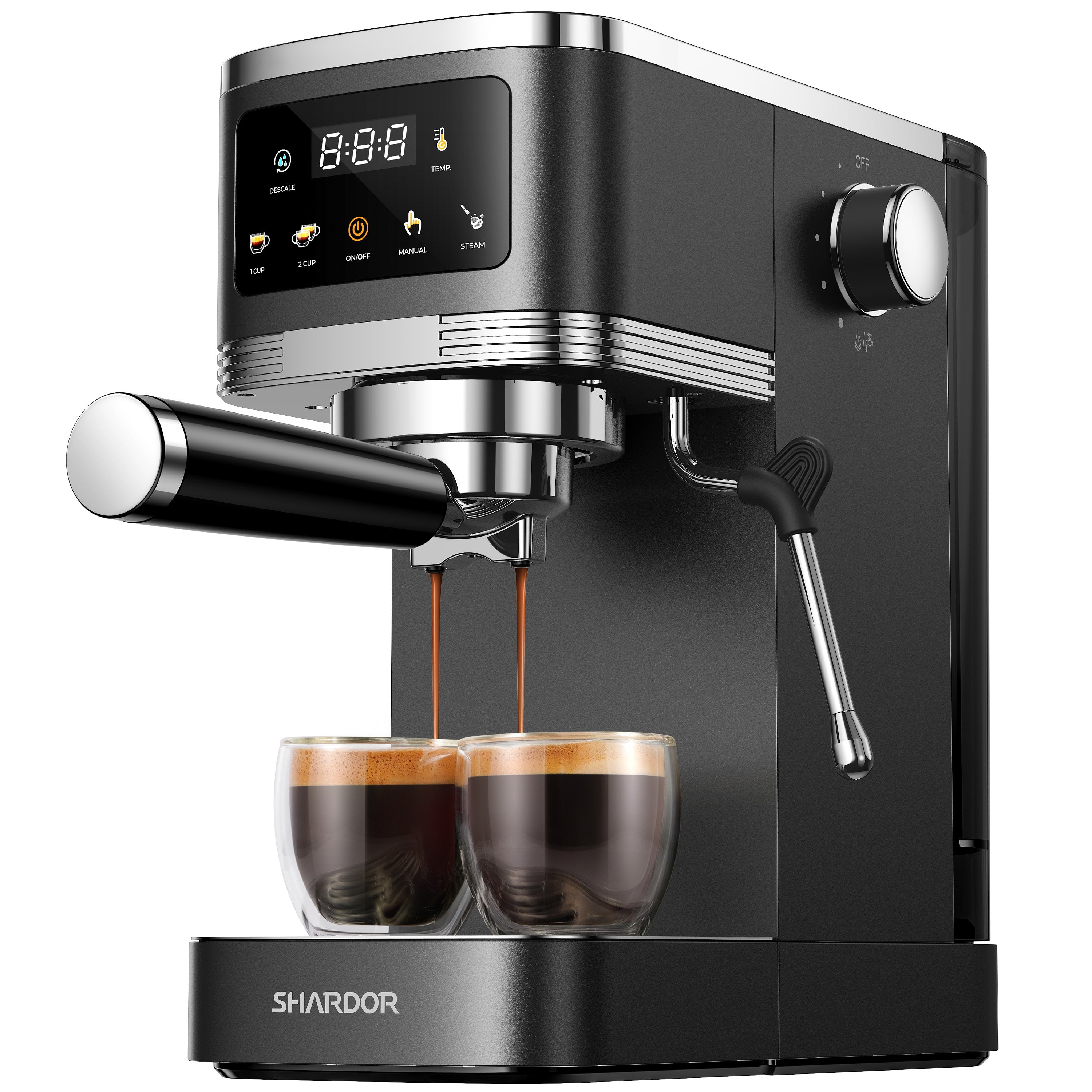 SHARDOR Espresso Machine 20 Bar with Touchscreen Adjustable Black