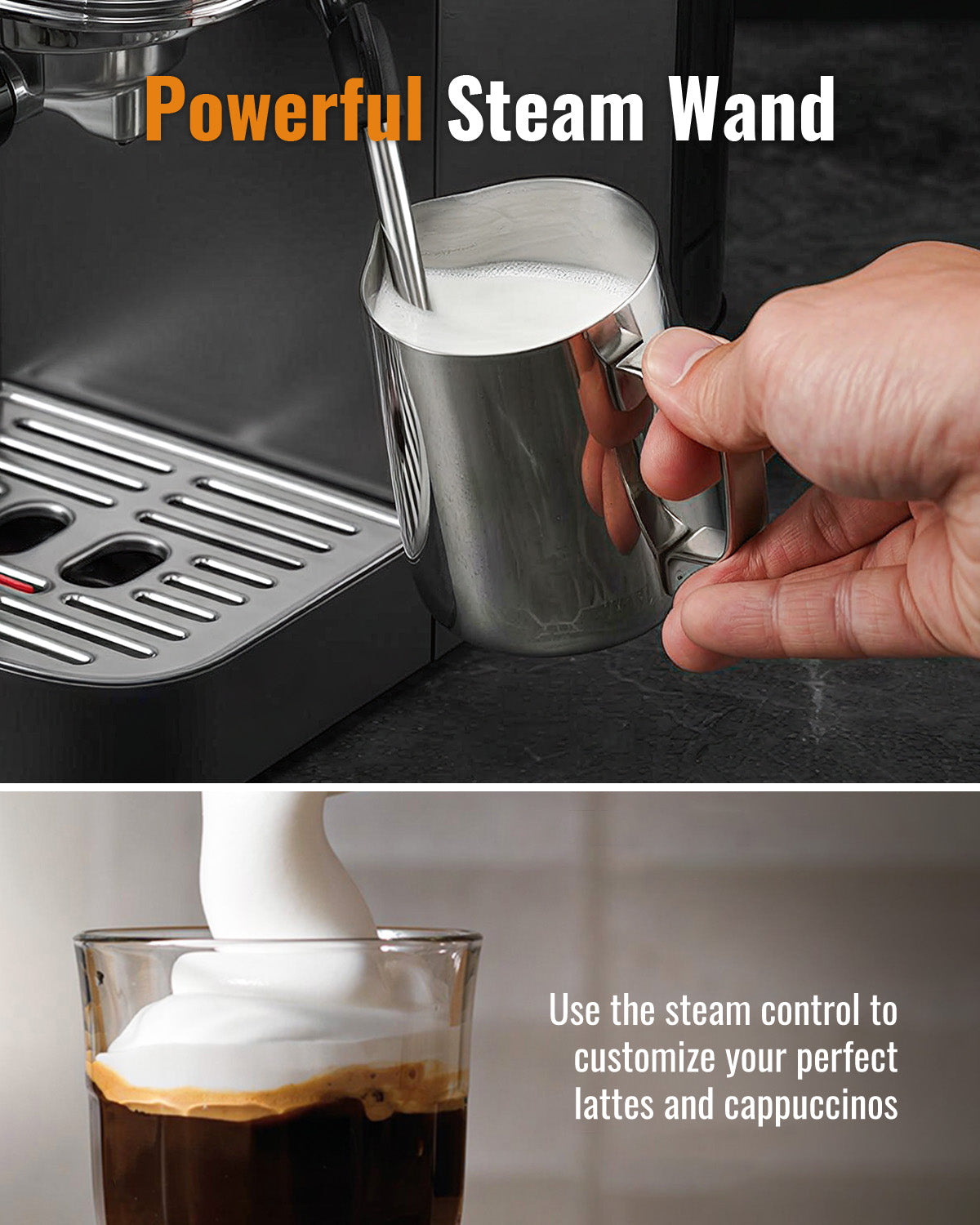 SHARDOR Espresso Machine 20 Bar with Touchscreen Adjustable Black