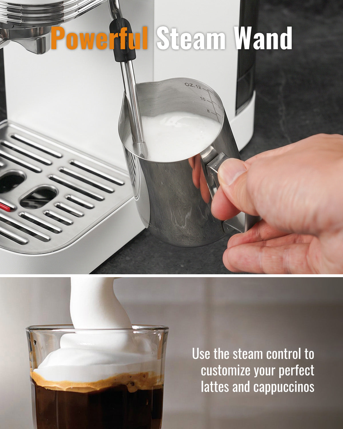 SHARDOR Espresso Machine 20 Bar with Touchscreen Adjustable White