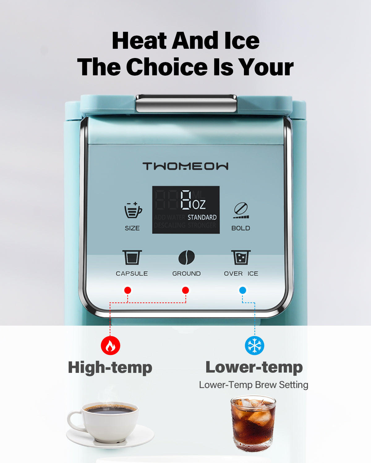 TWOMEOW K Cup Coffee Maker With Bold Setting Blue