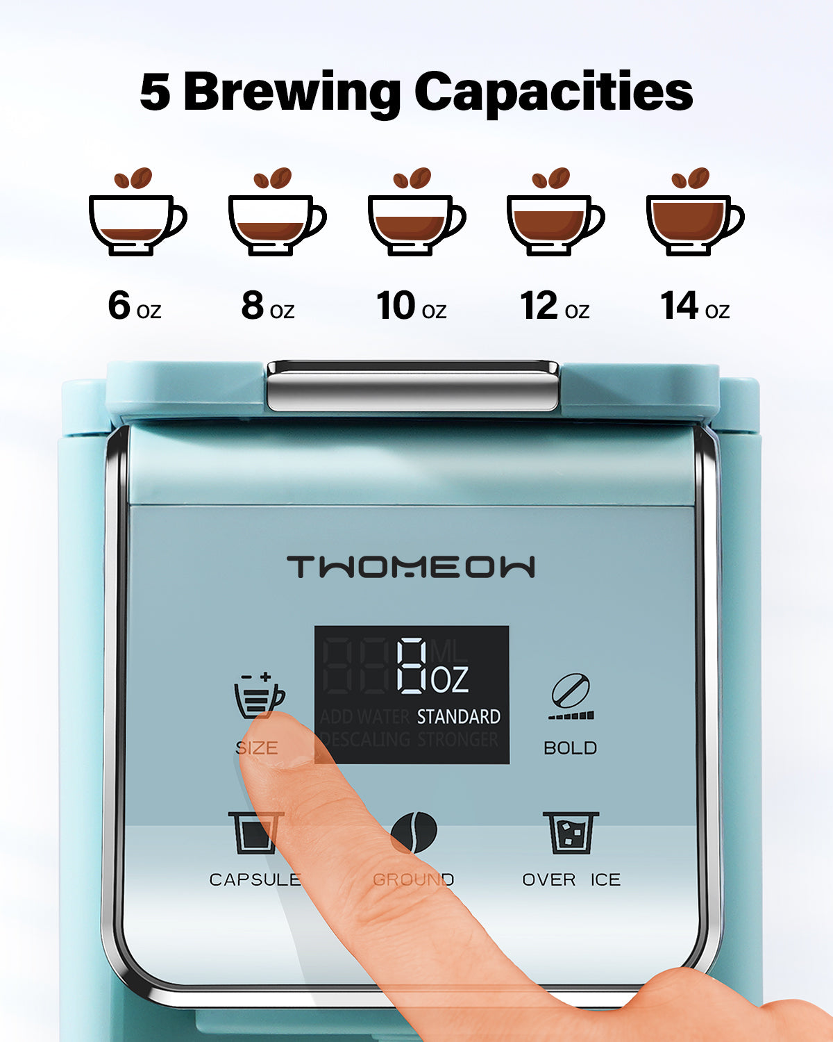 TWOMEOW K Cup Coffee Maker With Bold Setting Blue
